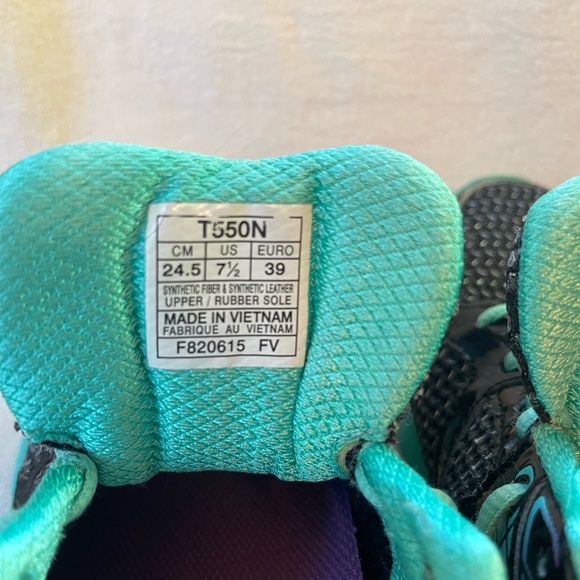 Women’s ASICS IGS Dynamic Duomax 7.5 Teal/Purple/Black Running Shoe - Picture 7 of 8